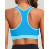 imageHolipick Womens Sports Bra Bikini Tops Racerback Swim Top Scoop Neck Bathing Suits Top Modest Padded Crop Tops Swimsuit OnlyBlue