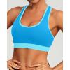 imageHolipick Womens Sports Bra Bikini Tops Racerback Swim Top Scoop Neck Bathing Suits Top Modest Padded Crop Tops Swimsuit OnlyBlue