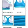 imageHolipick Womens Sports Bra Bikini Tops Racerback Swim Top Scoop Neck Bathing Suits Top Modest Padded Crop Tops Swimsuit OnlyBlue