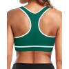 imageHolipick Womens Sports Bra Bikini Tops Racerback Swim Top Scoop Neck Bathing Suits Top Modest Padded Crop Tops Swimsuit OnlyGreenwhite