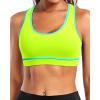 imageHolipick Womens Sports Bra Bikini Tops Racerback Swim Top Scoop Neck Bathing Suits Top Modest Padded Crop Tops Swimsuit OnlyNeon Yellowgreen