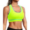 imageHolipick Womens Sports Bra Bikini Tops Racerback Swim Top Scoop Neck Bathing Suits Top Modest Padded Crop Tops Swimsuit OnlyNeon Yellowgreen