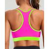 imageHolipick Womens Sports Bra Bikini Tops Racerback Swim Top Scoop Neck Bathing Suits Top Modest Padded Crop Tops Swimsuit OnlyPinkgreen
