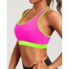imageHolipick Womens Sports Bra Bikini Tops Racerback Swim Top Scoop Neck Bathing Suits Top Modest Padded Crop Tops Swimsuit OnlyPinkgreen