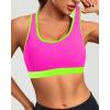 imageHolipick Womens Sports Bra Bikini Tops Racerback Swim Top Scoop Neck Bathing Suits Top Modest Padded Crop Tops Swimsuit OnlyPinkgreen