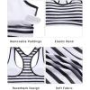 imageHolipick Womens Sports Bra Bikini Tops Racerback Swim Top Scoop Neck Bathing Suits Top Modest Padded Crop Tops Swimsuit OnlyStriped