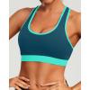 imageHolipick Womens Sports Bra Bikini Tops Racerback Swim Top Scoop Neck Bathing Suits Top Modest Padded Crop Tops Swimsuit OnlyTealgreen