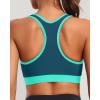 imageHolipick Womens Sports Bra Bikini Tops Racerback Swim Top Scoop Neck Bathing Suits Top Modest Padded Crop Tops Swimsuit OnlyTealgreen