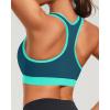 imageHolipick Womens Sports Bra Bikini Tops Racerback Swim Top Scoop Neck Bathing Suits Top Modest Padded Crop Tops Swimsuit OnlyTealgreen