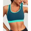 imageHolipick Womens Sports Bra Bikini Tops Racerback Swim Top Scoop Neck Bathing Suits Top Modest Padded Crop Tops Swimsuit OnlyTealgreen