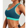 imageHolipick Womens Sports Bra Bikini Tops Racerback Swim Top Scoop Neck Bathing Suits Top Modest Padded Crop Tops Swimsuit OnlyTealgreen