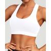 imageHolipick Womens Sports Bra Bikini Tops Racerback Swim Top Scoop Neck Bathing Suits Top Modest Padded Crop Tops Swimsuit OnlyWhite