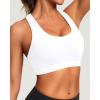 imageHolipick Womens Sports Bra Bikini Tops Racerback Swim Top Scoop Neck Bathing Suits Top Modest Padded Crop Tops Swimsuit OnlyWhite