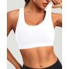 imageHolipick Womens Sports Bra Bikini Tops Racerback Swim Top Scoop Neck Bathing Suits Top Modest Padded Crop Tops Swimsuit OnlyWhite