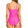 imageHolipick Womens Strapless Tankini Tummy Control Two Piece Bathing Suits Twist Bandeau Swimsuit with High Waist BottomsHot Pink