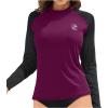 imageHolipick Womens Swim Shirt Long Sleeve Swim Top Sun Protection Swimwear Rash Guard Top OnlyPurple