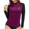 imageHolipick Womens Swim Shirt Long Sleeve Swim Top Sun Protection Swimwear Rash Guard Top OnlyPurple
