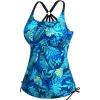 imageHolipick Womens Tankini Swim Top Only Tankini Bathing Suit Tops No BottomAquamarine Leaf