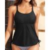 imageHolipick Womens Tankini Swim Top Only Tankini Bathing Suit Tops No BottomBlack