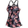 imageHolipick Womens Tankini Swim Top Only Tankini Bathing Suit Tops No BottomBlack Floral