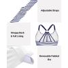 imageHolipick Womens Tankini Swim Top Only Tankini Bathing Suit Tops No BottomBlue Striped