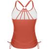 imageHolipick Womens Tankini Swim Top Only Tankini Bathing Suit Tops No BottomBrick Red