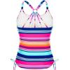 imageHolipick Womens Tankini Swim Top Only Tankini Bathing Suit Tops No BottomColorful Striped3