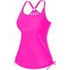 imageHolipick Womens Tankini Swim Top Only Tankini Bathing Suit Tops No BottomDark Pink