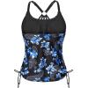 imageHolipick Womens Tankini Swim Top Only Tankini Bathing Suit Tops No BottomPrinted Blue Flower