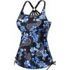 imageHolipick Womens Tankini Swim Top Only Tankini Bathing Suit Tops No BottomPrinted Blue Flower