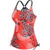 imageHolipick Womens Tankini Swim Top Only Tankini Bathing Suit Tops No BottomRed Floral