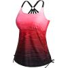 imageHolipick Womens Tankini Swim Top Only Tankini Bathing Suit Tops No BottomRed Gradient