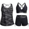 imageHolipick Plus Size Tankini Swimsuits  Women 3 Piece Bathing Suits Tummy Control with Shorts Tank Top with Sports Bra 12 PlusCamo