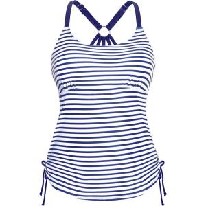 imageHolipick Womens Tankini Swim Top Only Tankini Bathing Suit Tops No BottomBlue Striped