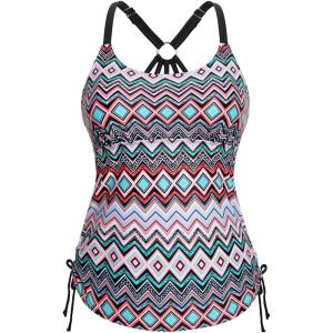 imageHolipick Womens Tankini Swim Top Only Tankini Bathing Suit Tops No BottomColorful Striped