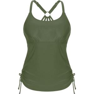 imageHolipick Womens Tankini Swim Top Only Tankini Bathing Suit Tops No BottomGreen