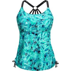 imageHolipick Womens Tankini Swim Top Only Tankini Bathing Suit Tops No BottomGreen Paisley