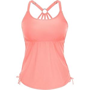 imageHolipick Womens Tankini Swim Top Only Tankini Bathing Suit Tops No BottomOrange Pink