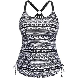 imageHolipick Womens Tankini Swim Top Only Tankini Bathing Suit Tops No BottomPrinted Tribal