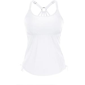 imageHolipick Womens Tankini Swim Top Only Tankini Bathing Suit Tops No BottomWhite