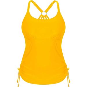 imageHolipick Womens Tankini Swim Top Only Tankini Bathing Suit Tops No BottomYellow