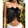imageHolipick Sarong Cover Up Wrap Skirt Bathing Suit Sheer Swimsuit Sarong for Beach Chiffon CoverupBlackswiss Dot