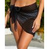 imageHolipick Sarong Cover Up Wrap Skirt Bathing Suit Sheer Swimsuit Sarong for Beach Chiffon CoverupBlackswiss Dot