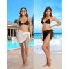 imageHolipick Sarong Cover Up Wrap Skirt Bathing Suit Sheer Swimsuit Sarong for Beach Chiffon CoverupBlackwhite