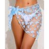 imageHolipick Sarong Cover Up Wrap Skirt Bathing Suit Sheer Swimsuit Sarong for Beach Chiffon CoverupBlue