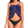 imageHolipick Sarong Cover Up Wrap Skirt Bathing Suit Sheer Swimsuit Sarong for Beach Chiffon CoverupNavy Blue