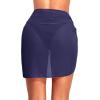imageHolipick Sarong Cover Up Wrap Skirt Bathing Suit Sheer Swimsuit Sarong for Beach Chiffon CoverupNavy Blue