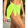 imageHolipick Sarong Cover Up Wrap Skirt Bathing Suit Sheer Swimsuit Sarong for Beach Chiffon CoverupNeon Green