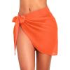 imageHolipick Sarong Cover Up Wrap Skirt Bathing Suit Sheer Swimsuit Sarong for Beach Chiffon CoverupOrange