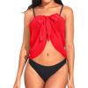 imageHolipick Sarong Cover Up Wrap Skirt Bathing Suit Sheer Swimsuit Sarong for Beach Chiffon CoverupRed